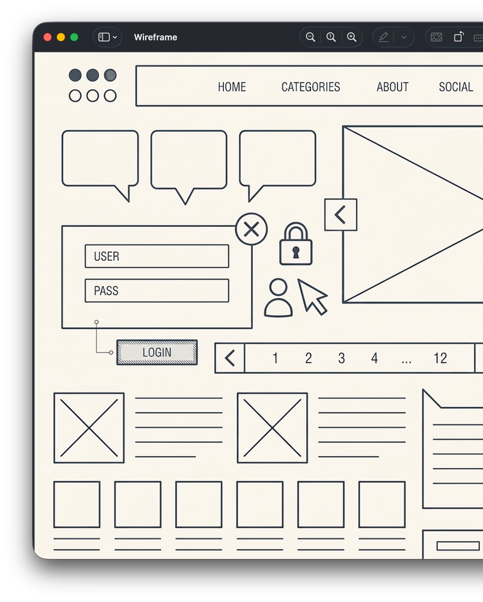 Notizen und Skizzen aus einem Strategie-Workshop zur Konzeption einer Web-Lösung